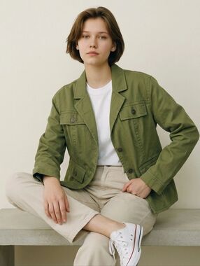Chicos Olive Green Women's Utility Jacket